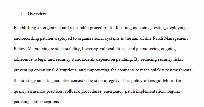 System Patching Policy