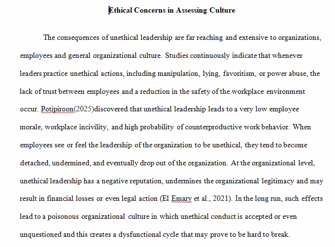 Ethical Concerns in Assessing Culture