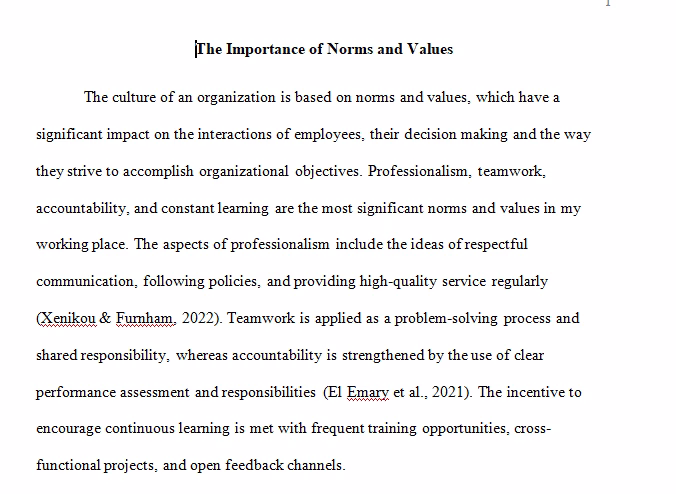 The Importance of Norms and Values