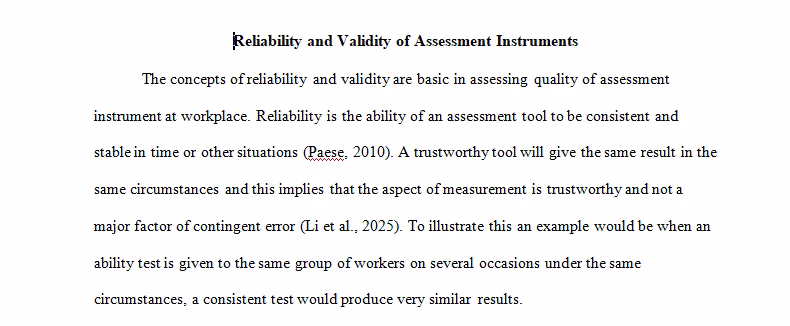 Reliability and Validity of Assessment Instruments
