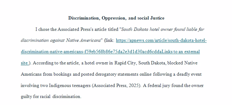 Discrimination, Oppression, and social Justice