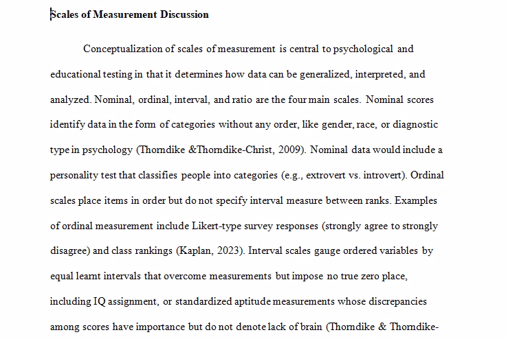 Scales of Measurement