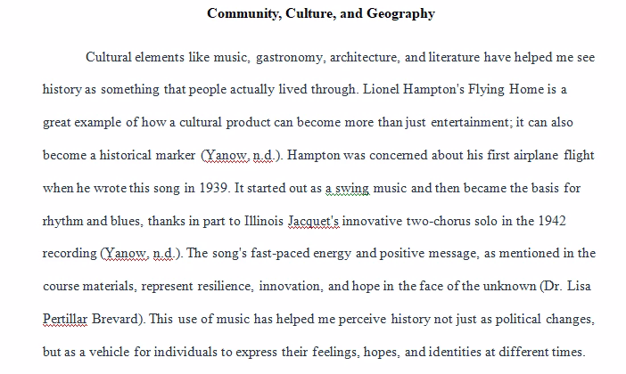 Community, Culture, and Geography