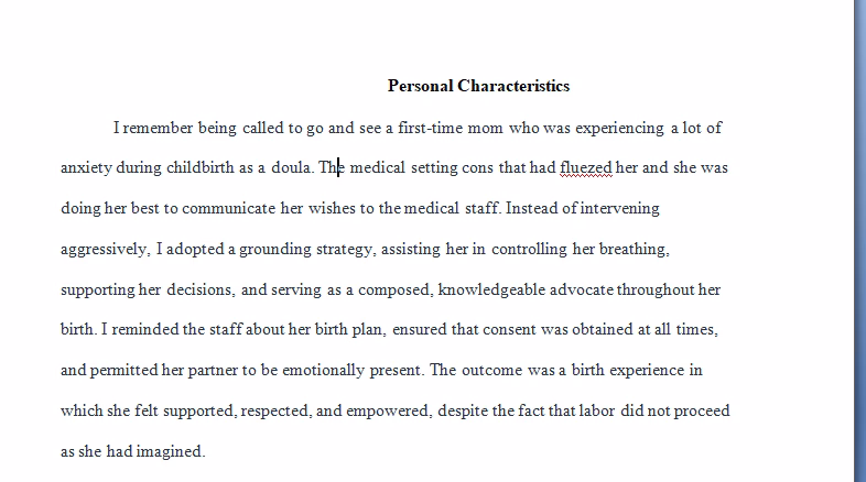 Personal Characteristics