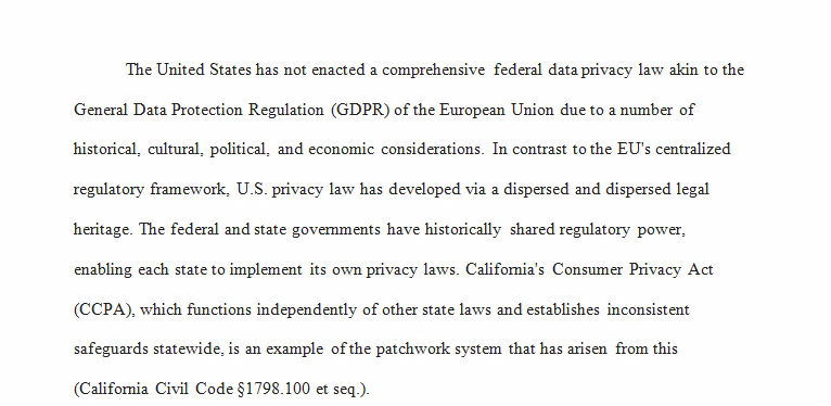 Comprehensive Federal Data Privacy Law